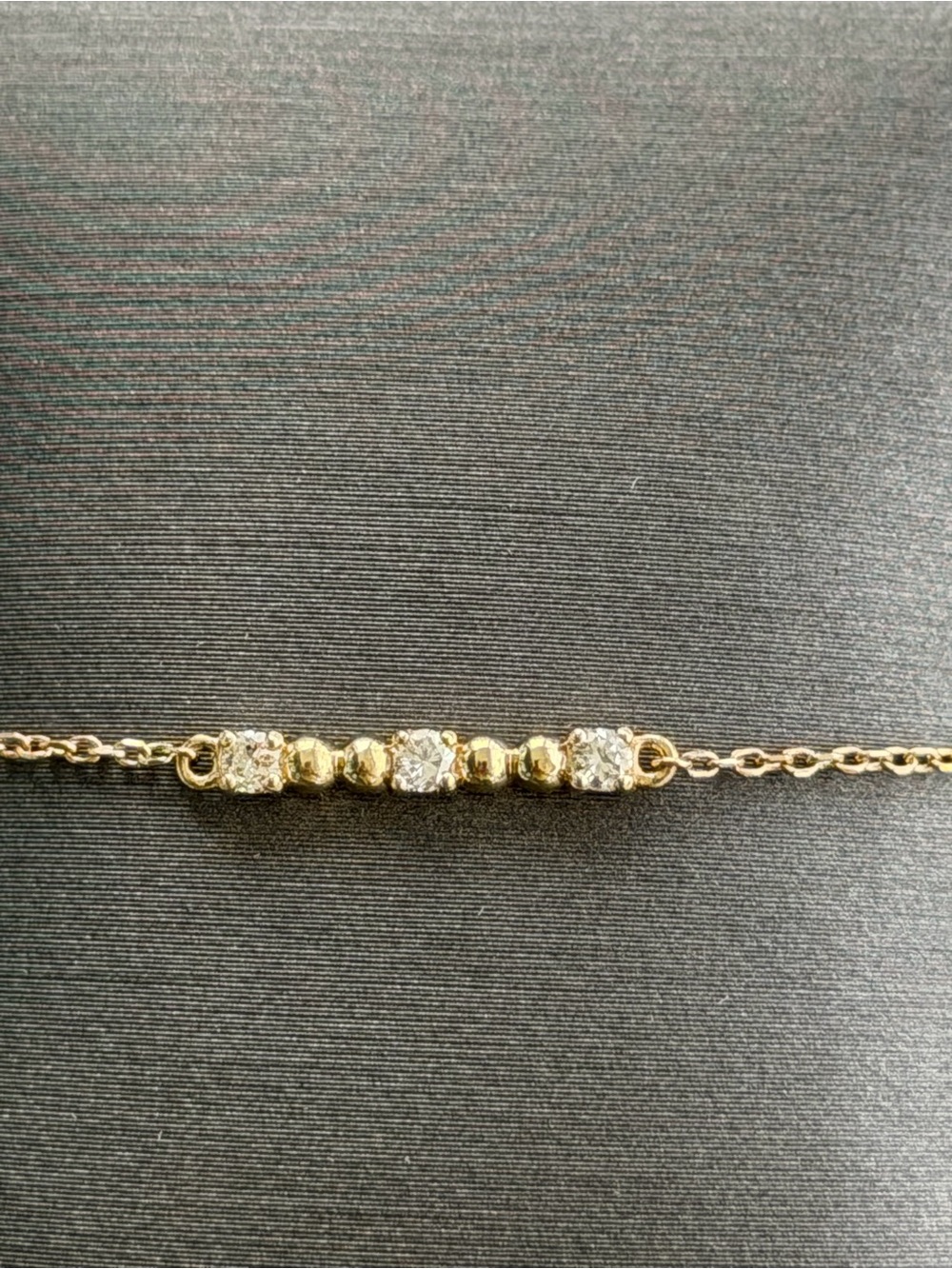 14kt Yellow Gold Diamond Bar Chain Bracelet